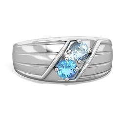 Aquamarine Men's Streamline 14K White Gold ring R0460