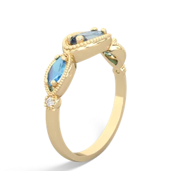 Aquamarine Milgrain Marquise 14K Yellow Gold ring R5700