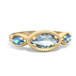 Aquamarine Milgrain Marquise 14K Yellow Gold ring R5700