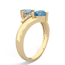 Aquamarine Heart To Heart 14K Yellow Gold ring R2064