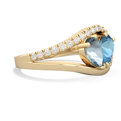 Aquamarine Nestled Heart Keepsake 14K Yellow Gold ring R5650