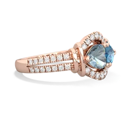 Aquamarine Art-Deco Keepsake 14K Rose Gold ring R5630