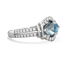 Aquamarine Art-Deco Keepsake 14K White Gold ring R5630