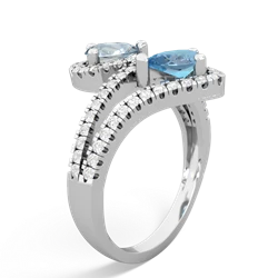 Aquamarine Diamond Dazzler 14K White Gold ring R3000