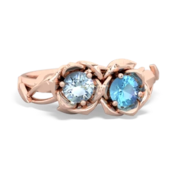 Aquamarine Rose Garden 14K Rose Gold ring R5510