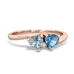 Aquamarine Sweethearts 14K Rose Gold ring R5260