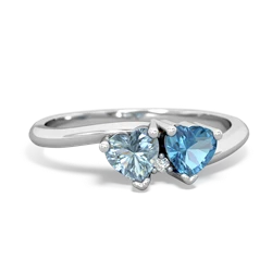 Aquamarine Sweethearts 14K White Gold ring R5260