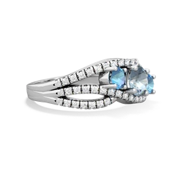 Aquamarine Three Stone Aurora 14K White Gold ring R3080