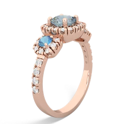 Aquamarine Regal Halo 14K Rose Gold ring R5350