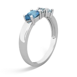 Aquamarine Pear Bowtie 14K White Gold ring R0865