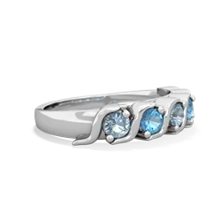 Aquamarine Anniversary Band 14K White Gold ring R2089