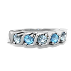 Aquamarine Anniversary Band 14K White Gold ring R2089