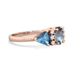 Aquamarine Antique Style Three Stone 14K Rose Gold ring R2186