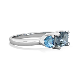 Aquamarine Three Stone 14K White Gold ring R5235