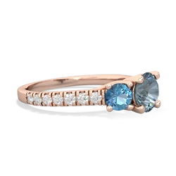 Aquamarine Pave Trellis 14K Rose Gold ring R5500