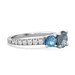 Aquamarine Pave Trellis 14K White Gold ring R5500