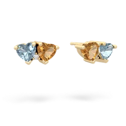 Aquamarine Sweethearts 14K Yellow Gold earrings E5260
