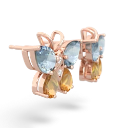 Aquamarine Butterfly 14K Rose Gold earrings E2215