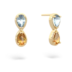 Aquamarine Infinity 14K Yellow Gold earrings E5050