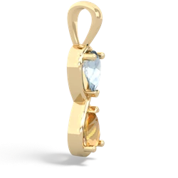 Aquamarine Infinity 14K Yellow Gold pendant P5050