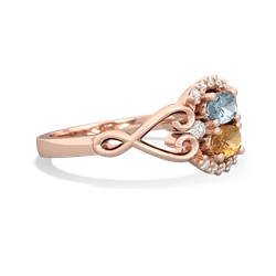 Aquamarine Love Nest 14K Rose Gold ring R5860