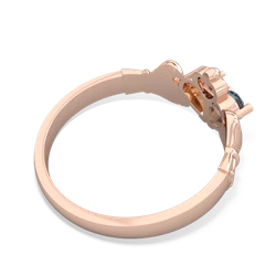 Aquamarine 'Our Heart' Claddagh 14K Rose Gold ring R2388