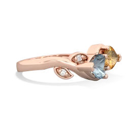 Aquamarine Floral Elegance 14K Rose Gold ring R5790