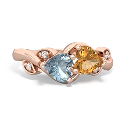 Aquamarine Floral Elegance 14K Rose Gold ring R5790