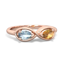 Aquamarine Infinity 14K Rose Gold ring R5050