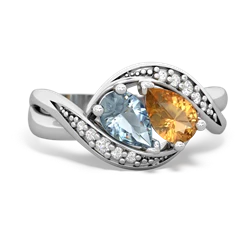 Aquamarine Summer Winds 14K White Gold ring R5342