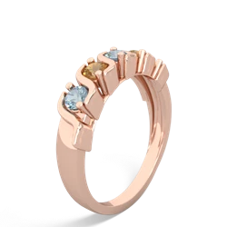 Aquamarine Anniversary Band 14K Rose Gold ring R2089