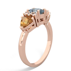 Aquamarine Antique Style Three Stone 14K Rose Gold ring R2186