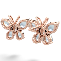 Aquamarine Butterfly 14K Rose Gold earrings E2215