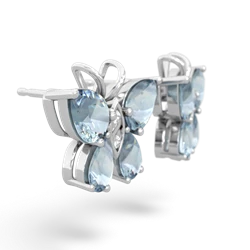 Aquamarine Butterfly 14K White Gold earrings E2215