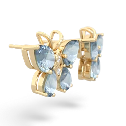 Aquamarine Butterfly 14K Yellow Gold earrings E2215