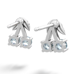 Aquamarine Sweet Cherries 14K White Gold earrings E7001