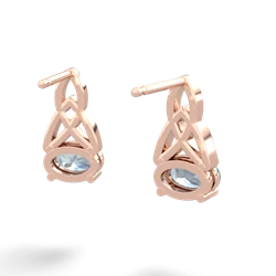 Aquamarine Celtic Trinity Knot 14K Rose Gold earrings E2389