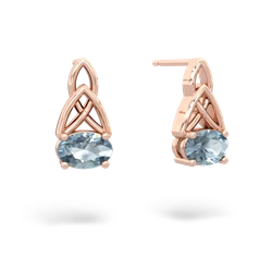 Aquamarine Celtic Trinity Knot 14K Rose Gold earrings E2389