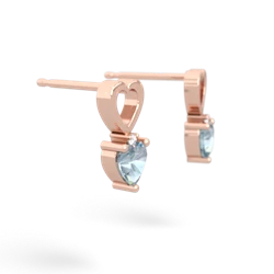Aquamarine Four Hearts 14K Rose Gold earrings E2558