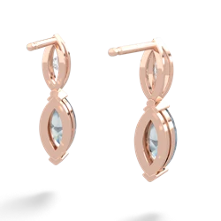 Aquamarine Marquise Drop 14K Rose Gold earrings E5333