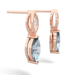 Aquamarine Marquise Drop 14K Rose Gold earrings E5333