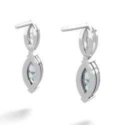 Aquamarine Marquise Drop 14K White Gold earrings E5333