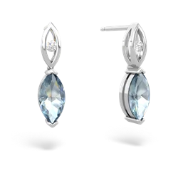 Aquamarine Marquise Drop 14K White Gold earrings E5333