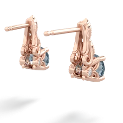 Aquamarine Antique Elegance 14K Rose Gold earrings E3100