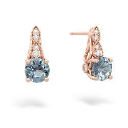 Aquamarine Antique Elegance 14K Rose Gold earrings E3100