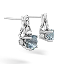 Aquamarine Antique Elegance 14K White Gold earrings E3100