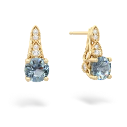 aquamarine milgrain earrings