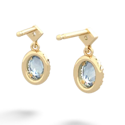 Aquamarine Antique-Style Halo 14K Yellow Gold earrings E5720