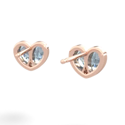 Aquamarine 'Our Heart' 14K Rose Gold earrings E5072