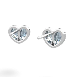 Aquamarine 'Our Heart' 14K White Gold earrings E5072